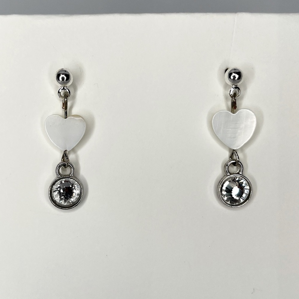 Handmade Earrings with Mother of Pearl Hearts